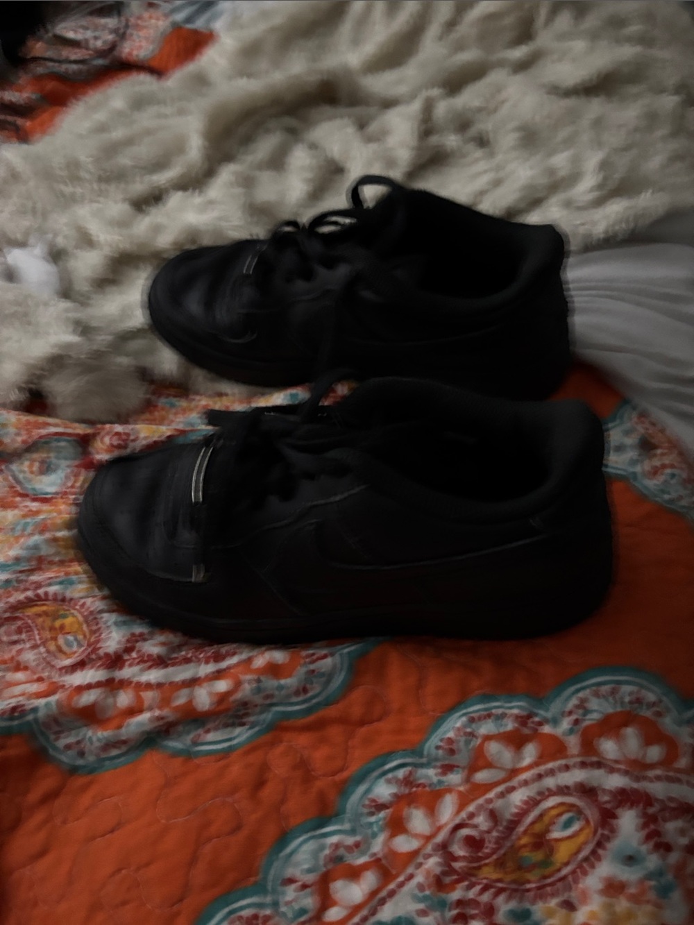 Nike Kids Black Lace-Up Sneakers
